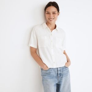 Madewell breezewoven beachside shirttail top